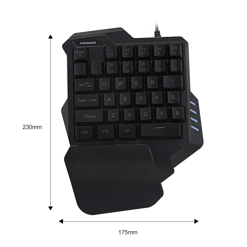 RGB игровая клавиатура Проводная с одной рукой подсветкой PC Gamer Клавиатура