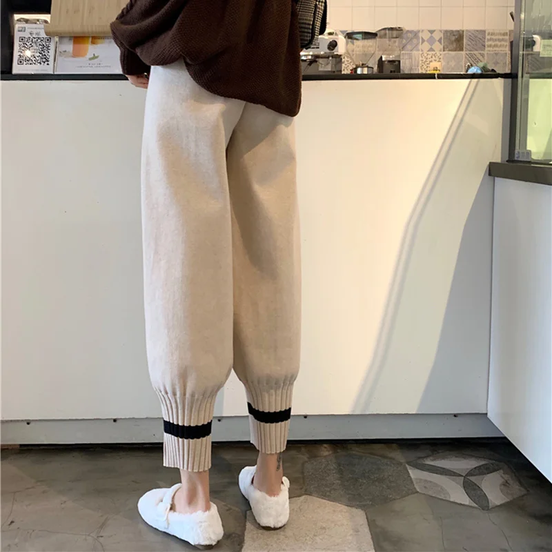 KINOMI Зимние трикотажные плотные теплые женские брюки 2019 новые шаровары с высокой