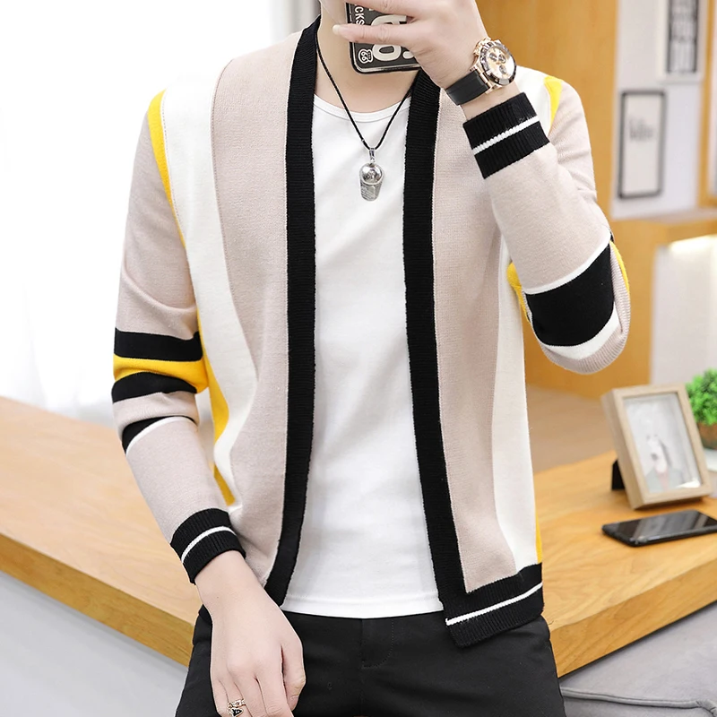 

2021 male spring hot style fashion cardigan sweater youth long sleeves popular