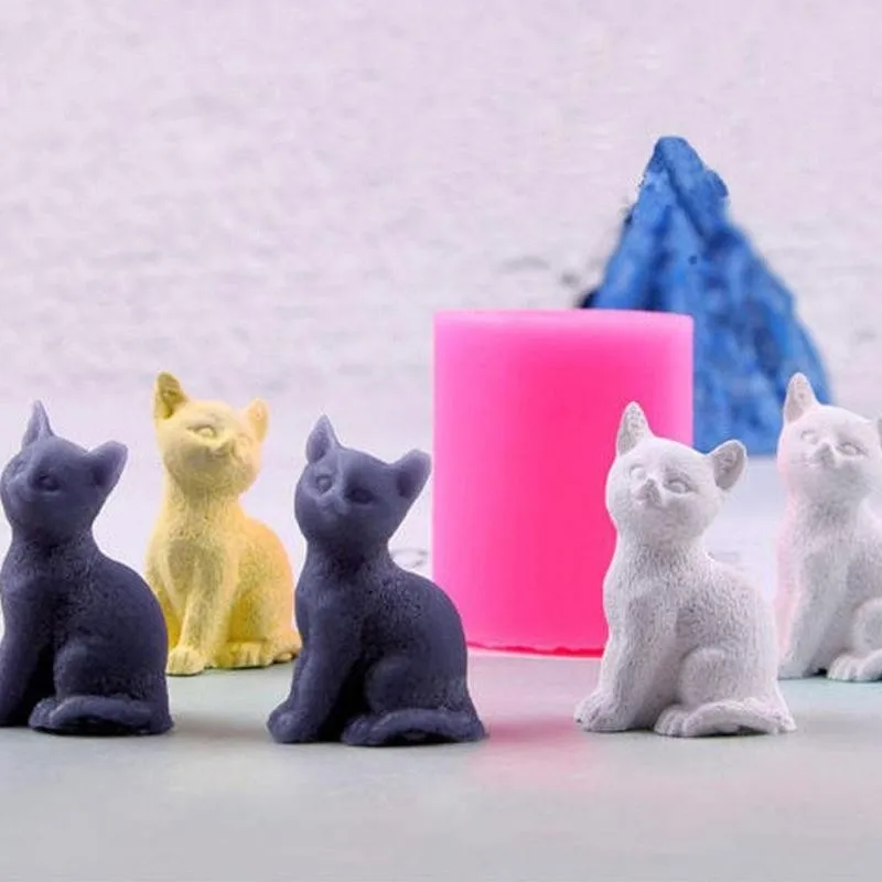 

Cute Cat Shaped DIY Silicone Mold Chocolate Soap Molds Cake Decorating Tools Baking Tools Cake Mould3D