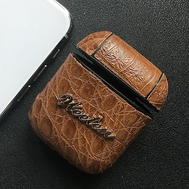 For Airpods Brown Чехол-подставка из крокодиловой кожи для iPhone 11 Pro 6s 6 7 8 Plus X XS Max XR карта, карман, держатель чехол для Airpods чехол - Цвет: For Airpods Brown