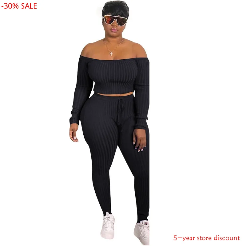 Женский Повседневный комплект из 2 предметов трикотажный двух укороченный топ с