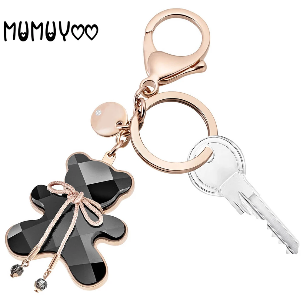 

SWA Fashion Jewelry High Quality New Bear Crystal Keychain Lock Decoration For Girlfriend Anniversary Gift Unique Retro