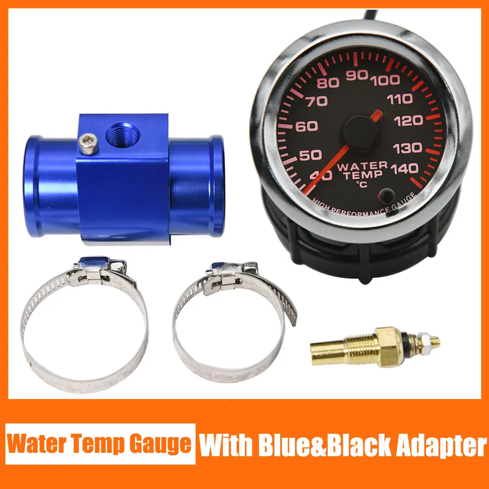 52MM Water Temperature Gauge Racing Gauge 40~140 Celsius Kit Car Water Temp Joint Pipe Sensor Adapter Radiator 1/8NPT Senso