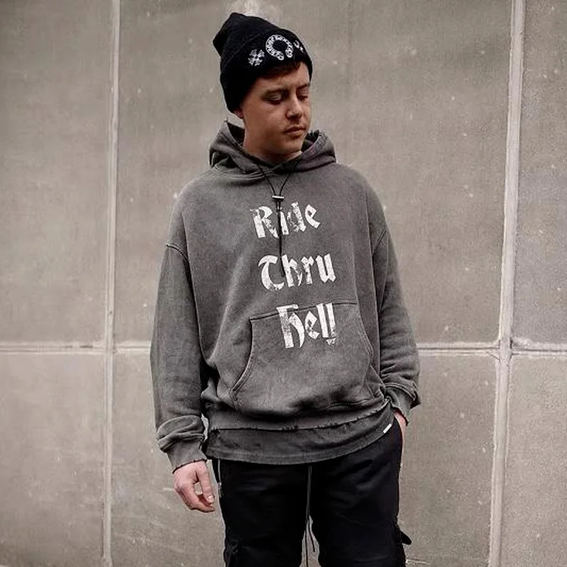 

22SS стирать и сделать старую черную пятницу мягкая ткань отражает толстовки мужчины женщины винтажная одежда осень зима Джастин Бибер