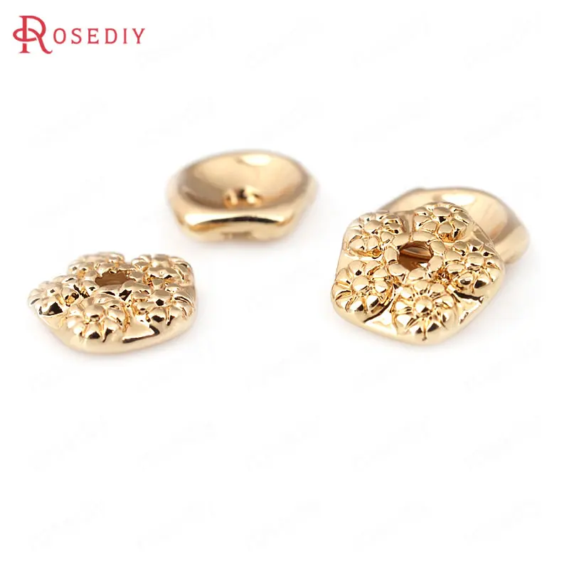 

(D036)20 pieces 7.5mm 24K Champagne Gold Color Plated Brass Flower Beads Caps High Quality Diy Jewelry Accessories
