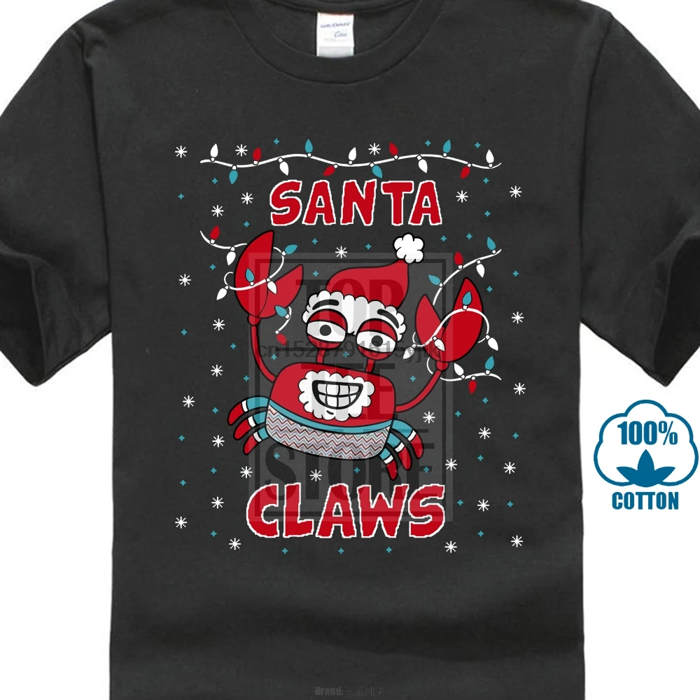 Забавная Рождественская футболка с рисунком краба и Санты крабов |