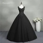 ZJ9076 изготовленные на заказ черные жемчужины милое выпускное платье принцесса девушки кружевные края Макси Формальные Большие размеры 2-26W
