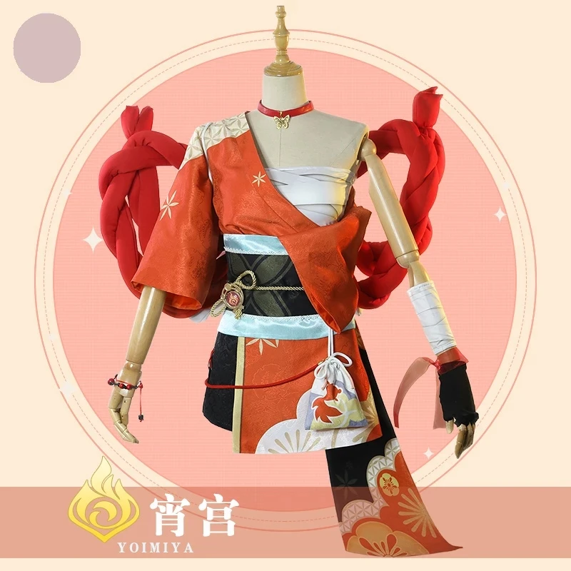 

Anime Game Genshin Impact COSPLAY YOIMIYA Clothes, Complete Accessories, Highly Restored Project Game Character Costumes