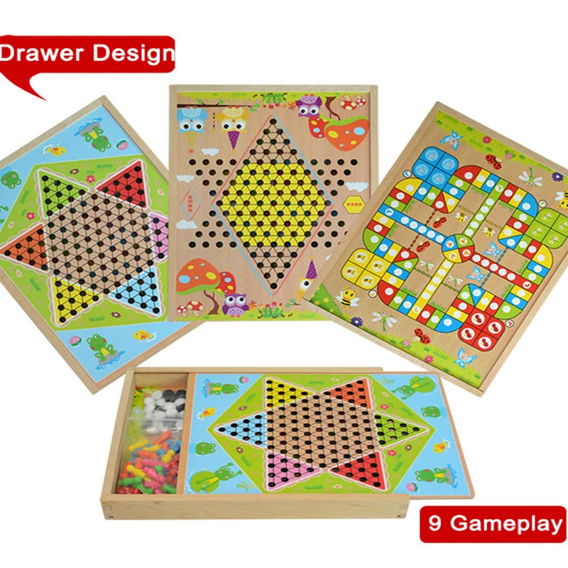 5 в 1 деревянные шахматы деревянная настольная игра полет Дети Классический