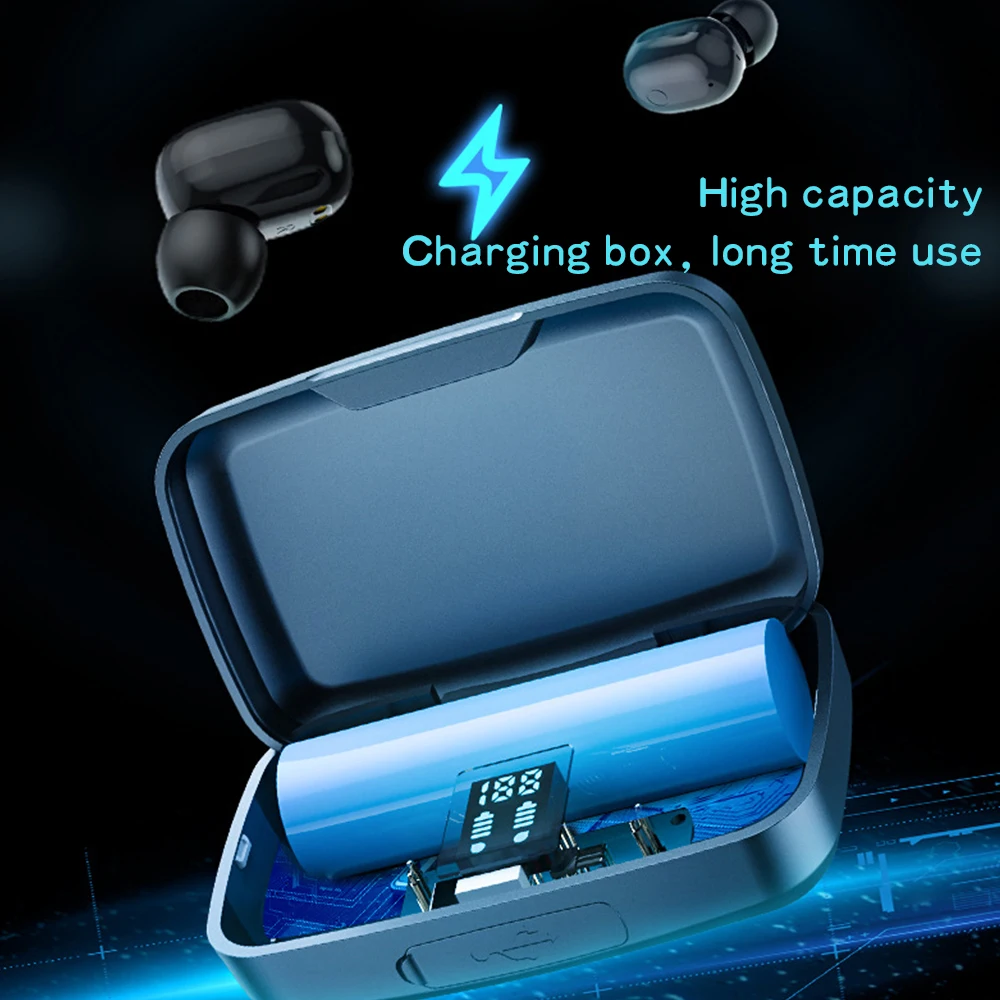 Nine Pole NP A10S LED Digital Display Smart Touch Control TWS Wireless Earphones HiFi Stereo Sound Earbuds | Электроника