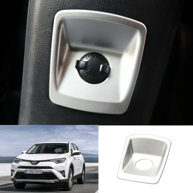 

For Toyota RAV4 2014-2019 ABS silver rear row interior Cigarette lighter Moulding Cover Trim Car Accessories 1Pcs