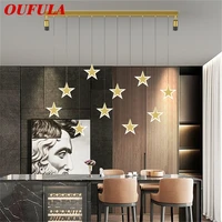 oufula nordic creative pendant light modern led gold stars shape lamps with spotlight fixtures for home dining room