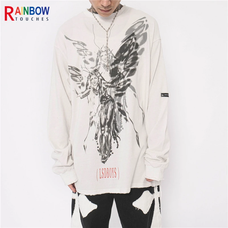 

Rainbowtouches Rock And Roll Retro Bodyguard Men's Coat Make Old Wash Coat Dark Street Trend Hip Hop Men's Long Shirt
