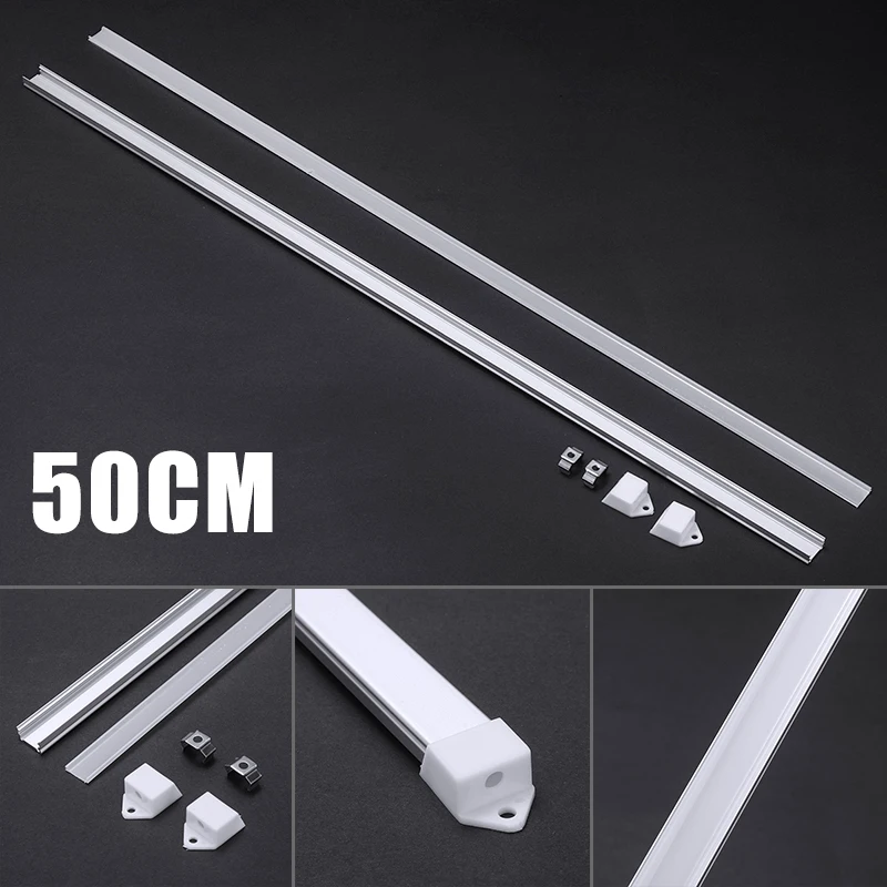 30/50cm Алюминиевый держатель канала крышка светильник аксессуар для Светодиодные
