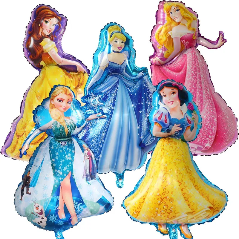 

5pcs Large Elsa Anna Belle Snow White Cinderella Elsa Five Princess Foil Balloons Birthday Party Decoration Kids Toys Air Globos