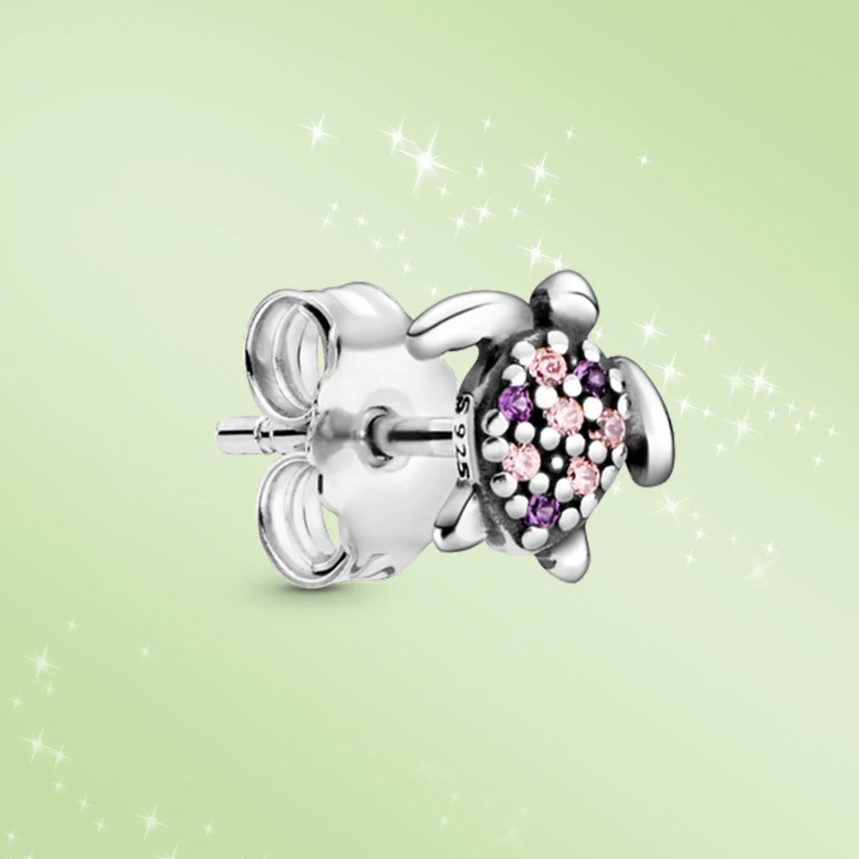 

925 Sterling Silver Summer New Turtle Stud Earrings for Women Me Series Smile Eye Star and Moon Ear Stud Pendientes