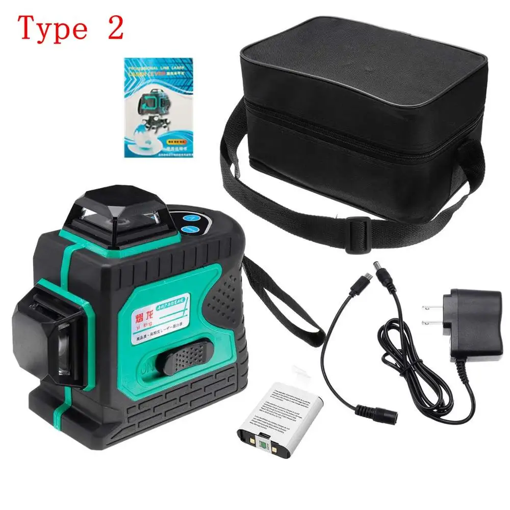 

ZEAST 12 Lines 3D Blue-green Laser Levels Self-Leveling Wireless Remote 360 Horizontal&Vertical Cross Strong Lines With Bag