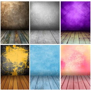 SHENGYONGBAO Vintage Gradient Photography Backdrops Props Brick Wall Wooden Floor Baby Portrait Photo Backgrounds 210125MB-06