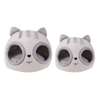 cat bed cave soft covered cat bed cat head shaped pet kitten hut made of warm arctic velvet and high elastic sponge material