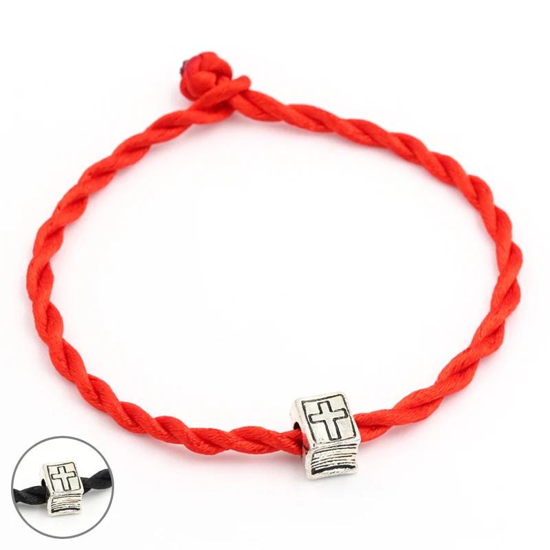 Черная нить браслет из бисера ручной работы DIY счастливый красный веревка