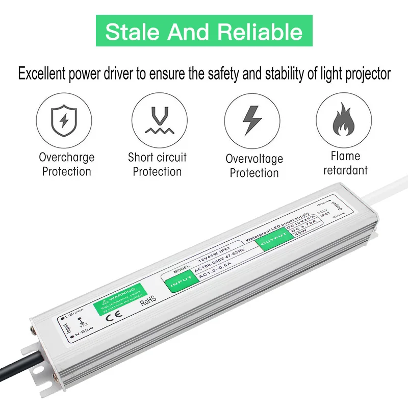

AC DC Transformer 220V 12V LED Driver Power Supply Source 12V 10W 15W 20W 25W 30W 36W 45W 50W 60W 80W 120W 150W LED Source