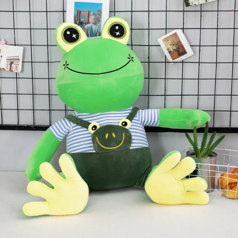

Cute Strap Frog Sleeping Pillow Plush Toy Fashion Creative Cartoon Doll Appease Doll Children Holiday Birthday Exquisite Gift