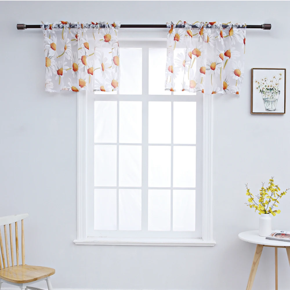 P.O.F Тюлевая занавеска с рисунком для гостиной римская цветочный Солнечный цветок