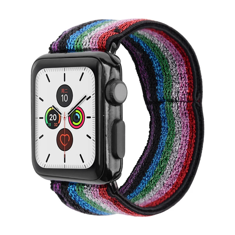 Ремешок для часов iwatch apple watch series 5/4/3/2/1 эластичный двухслойный ремешок 40 мм 38 44 42