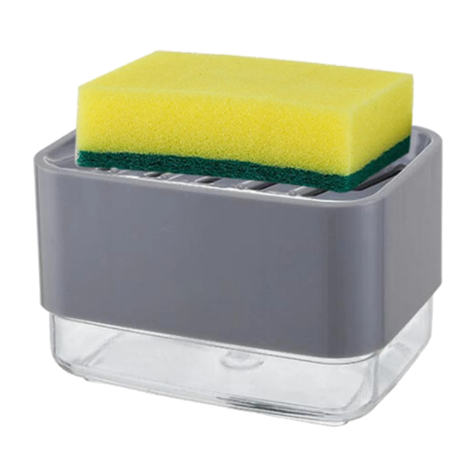 

Kitchen Dishwashing Soap Pump Dispenser with Drainge Sponge Holder Dish Soap Box