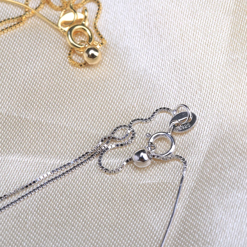 Женская серебряная цепочка натуральная жемчужная круглая эдисона регулируемая