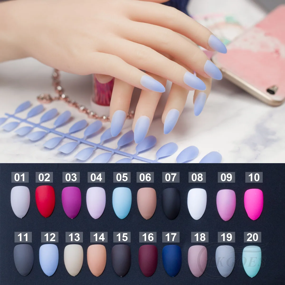 24 шт./компл. накладные ногти из миндаля матовые тонкие полностью Поддельные Типсы