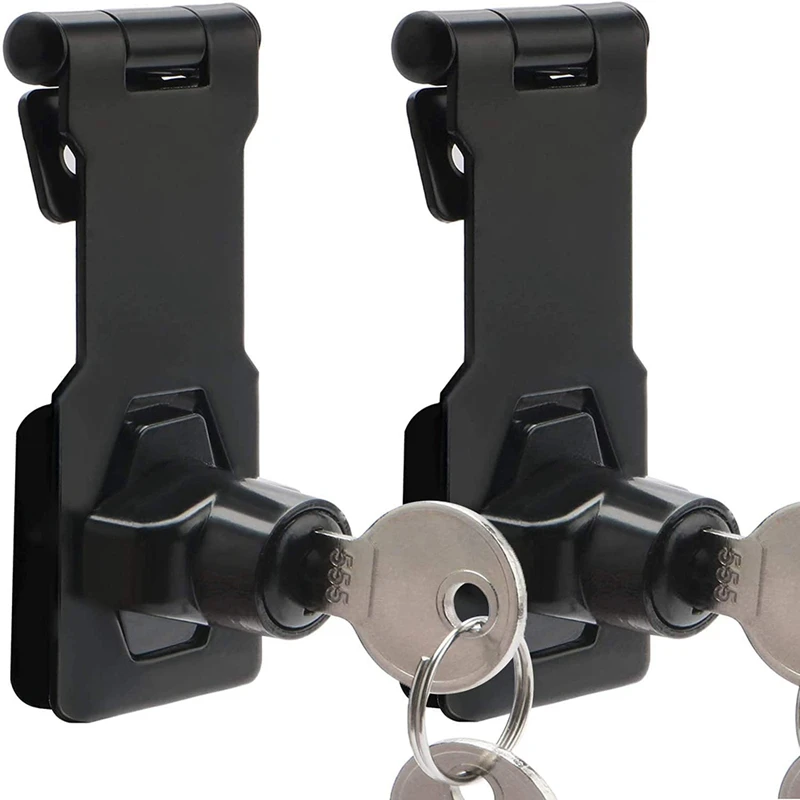 

GTBL Metal Latch Hasp Latches with Lock 2Pack 3Inch 2 in 1 Latch Buckle and Padlock Heavy Duty Hardware Door Lock Buckle