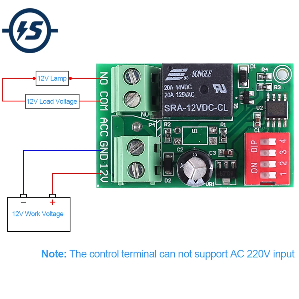 Модуль переключателя с задержкой питания 12 В постоянного тока 60 программируемый