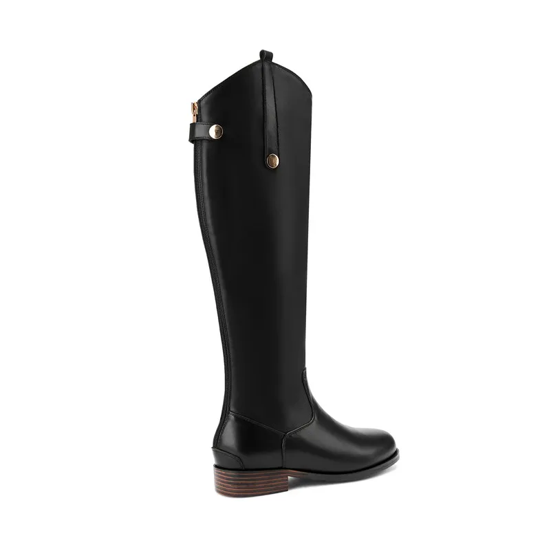 Meotina/зимние сапоги для верховой езды Женские до колена из натуральной кожи на