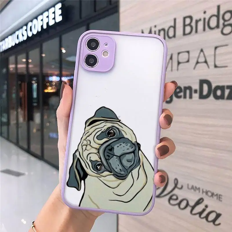 

Pug Dog French Bulldog Phone Case matte transparent For iphone 7 8 11 12 plus mini x xs xr pro max cover