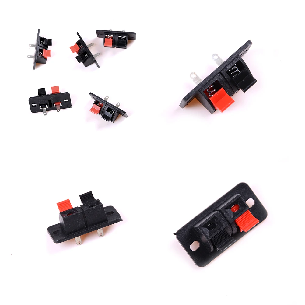 

5 Pcs New 2 Positions Spring Load Audio Speaker Terminals Connector Push in Jack