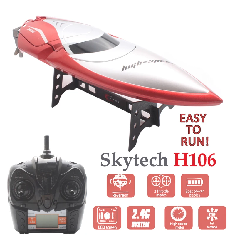 Skytech H106 RC лодки высокоскоростной пульт дистанционного управления электрическая лодка Rc Корабль игрушки загрузки 180 градусов флип скорость лодка Barco Rc гоночная лодка