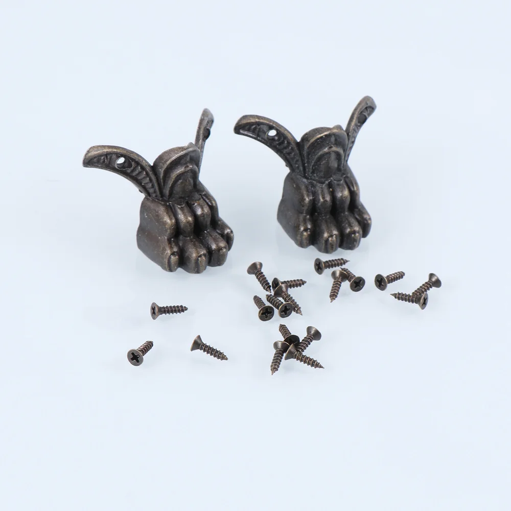 

12PCS 28x27mm Furniture Support Feet Face Shape Zinc Alloy Box Legs Sofa Decoration Accessories