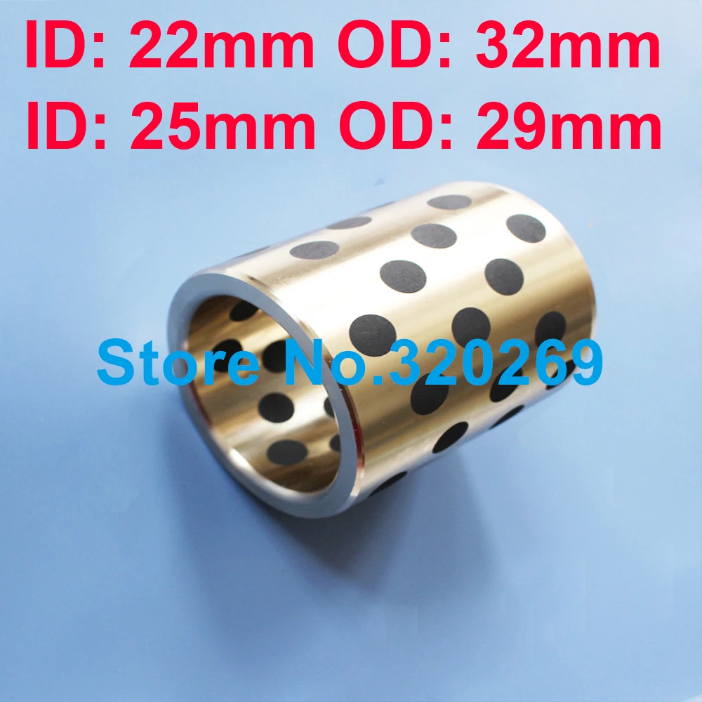 1 шт. графит JDB смазочный латунный Подшипник Втулка медная втулка безмасляный ID25 22