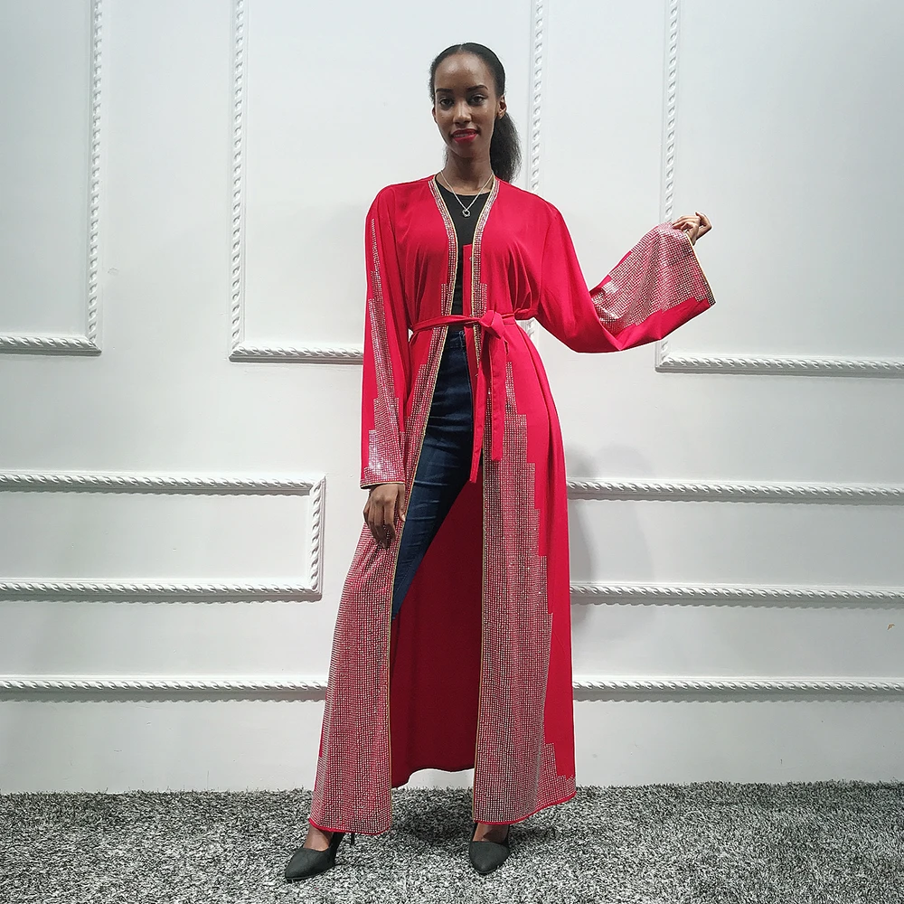 Женский кафтан Дубай абайя кимоно турецкий хиджаб мусульманское платье кардиган