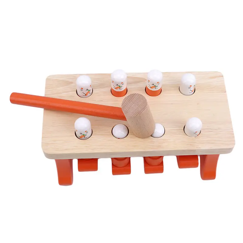 

Useful Child Toy Educational Toy Wooden Hammer Toy Beat Hamster Baby Muscle Building Toy Response Capability Train Simulation