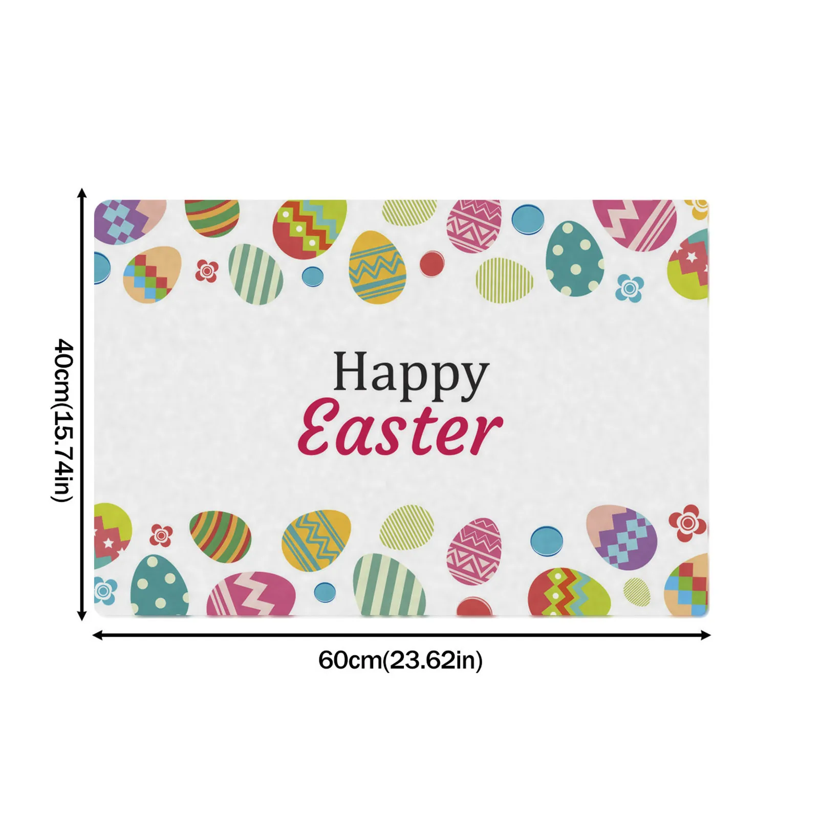 

40 * 60cm Carpet Happy Easter Eggs Bathroom Kitchen Water Absorption Flannel Non-slip Carpet Decorative Door Mat For Home 2021