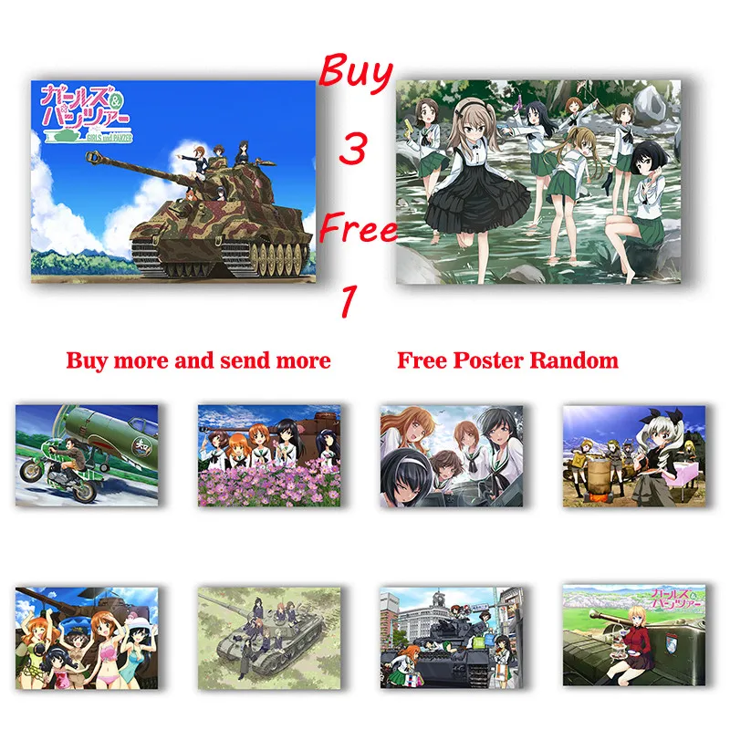 Плакат с аниме GIRLS und PANZER декор для домашней комнаты художественная живопись