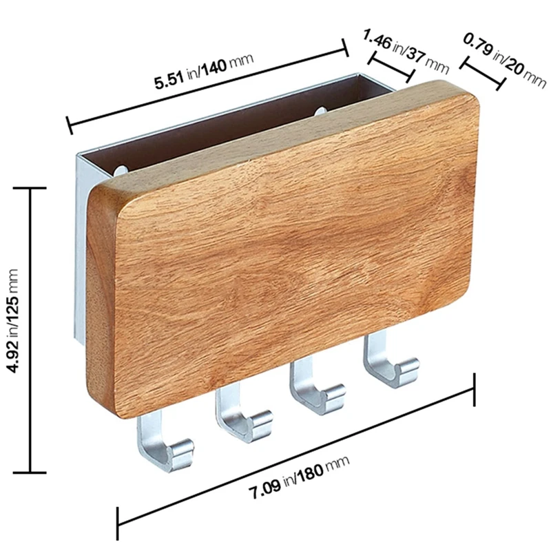 Бесшовный крючок для ключей настенная подвесная деревянная вешалка с 4 крючками