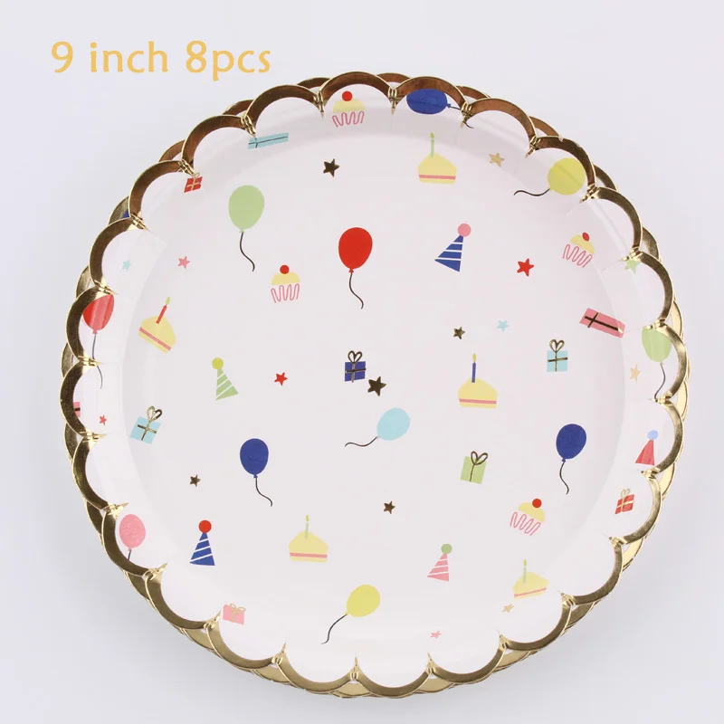Birthday Party Decorations Kids Disposable Tableware Set Plates Cups Paper Towels Tablecloths Supplies Baby Shower | Дом и сад