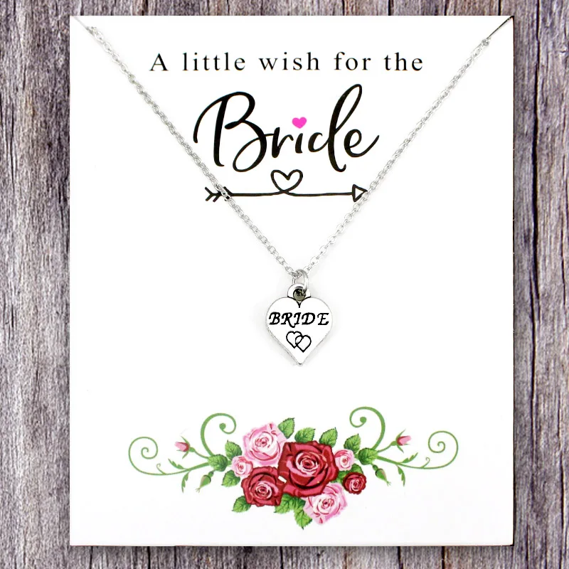 Серебряное сердце невесты подружки цветок девушка воротник ожерелья для женщин