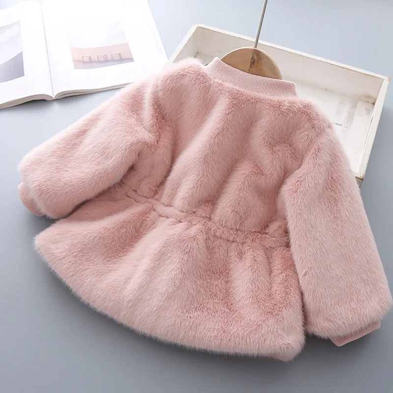 2019 New Winter girls Casual Outwear Children Faux Fur Coat Baby Girls Jacket Long Overcoat For Girl 1-6Y | Детская одежда и обувь