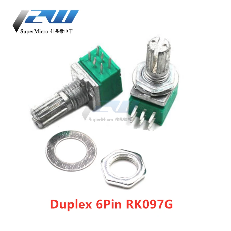 5 шт./лот RK097N/RK097G/RV097NS 5K 10K 20K 50K 100K 500K с аудио переключателем 3/5/6 контактный вал 15 мм