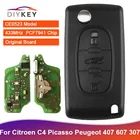 Ключ дистанционного управления DIYKEY с тремя кнопками ASK FSK 433 МГц PCF7941 CE0523 E33C1002 для Peugeot 407 607 307 308 408 RCZ Citroen C4 Picasso